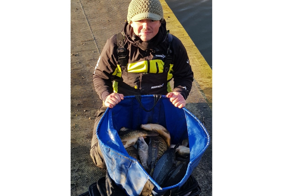 Tom with a Carpvale haul of Carp