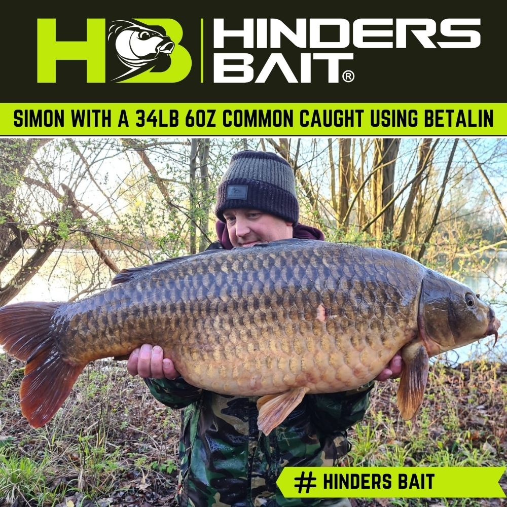 Simon with a 34lb 6oz Common Carp caught using Betalin