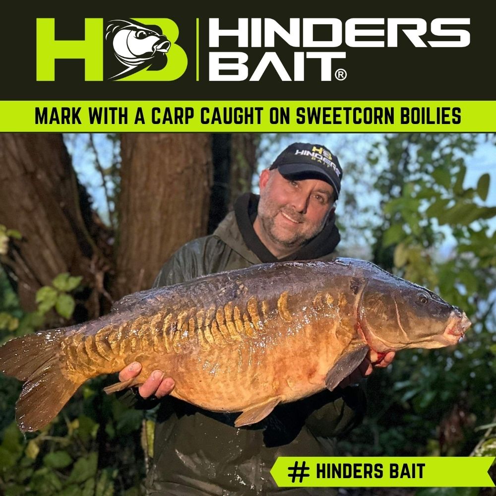 Mark with Bramblemere Carp caught on Sweetcorn & Betalin Boilies